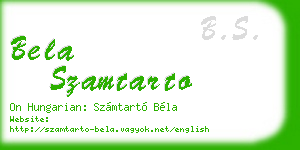 bela szamtarto business card